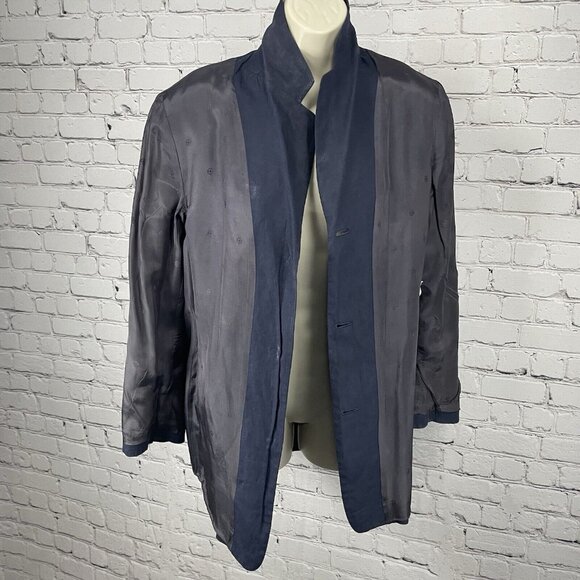 VTG Vestimenta Blue Linen Italian Lightweight 3 Button Blazer Jacket Size Medium - Picture 11 of 13